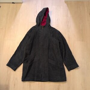 Pendleton Women Size 12 Charcoal Peacoat Wool Water Resistant Hooded